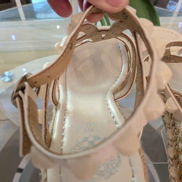 Vince Camuto Tan and Cream Wedge Sandals - Picture 12 of 14